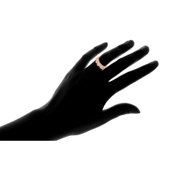 Womens 18K Rose Gold Plated Swarovski Crystal Ring - Picture 2 of 2